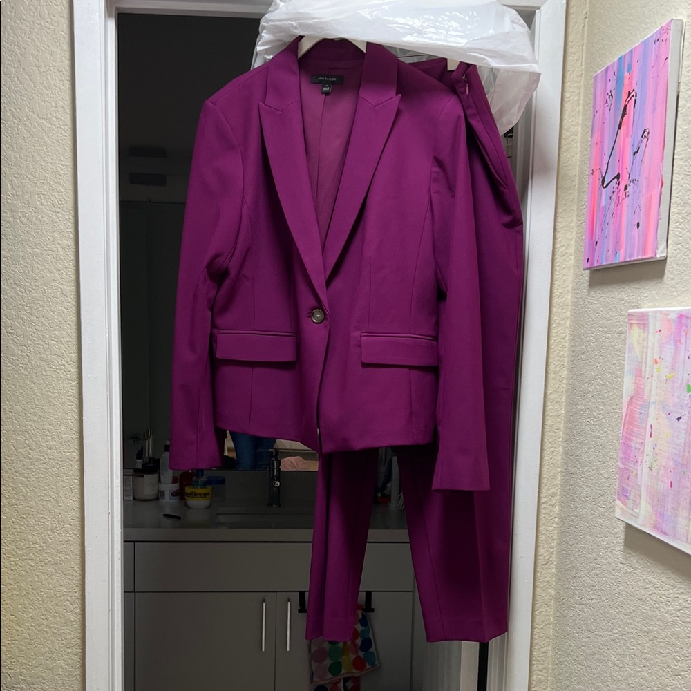 Ann Taylor Women's Purple Blazer Suit